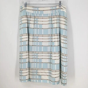 Pendleton Women’s Pleated Silk Skirt Business Casual Stripe Size 12
